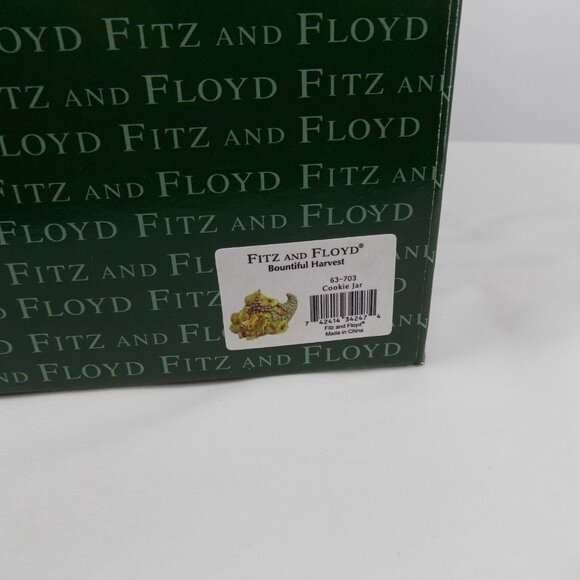 Fitz & Floyd Bountiful Harvest Cornucopia Cookie Jar Fall Decor Original Box - Picture 10 of 11